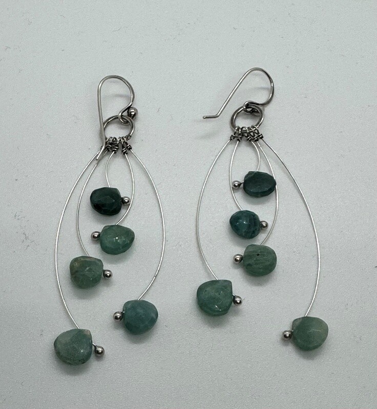 Zuzko Earrings "Tickle" Multi Moss Aqua Short