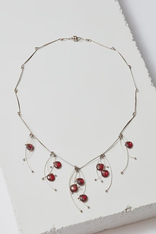 Zuzko Necklace Tickle Gem Red Garnet