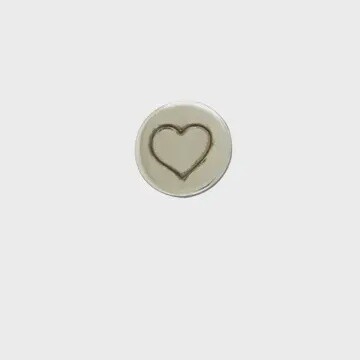 Steel Earrings Round Posts with Heart