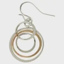 Steel Earrings Silver and Gold Hoops