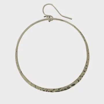 Steel Earrings Silver Large Hoops