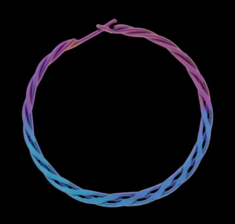 Steel Earrings Colorful Hoops Niobium Medium