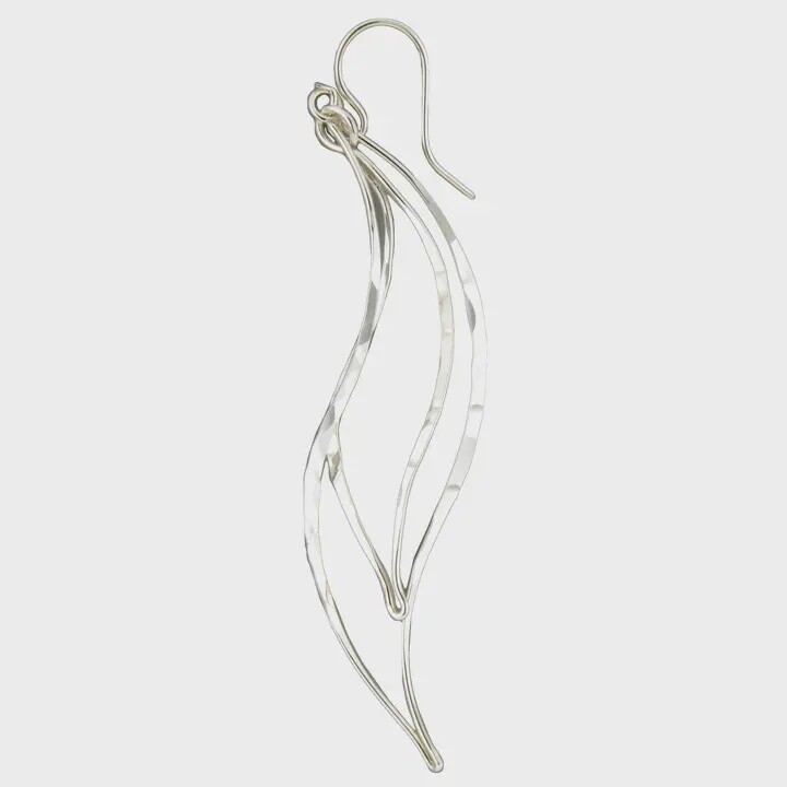 Steel Earrings Silver Waves