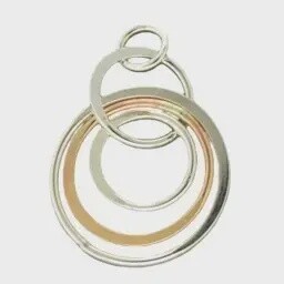 Steel Necklace Mixed Metal Circles