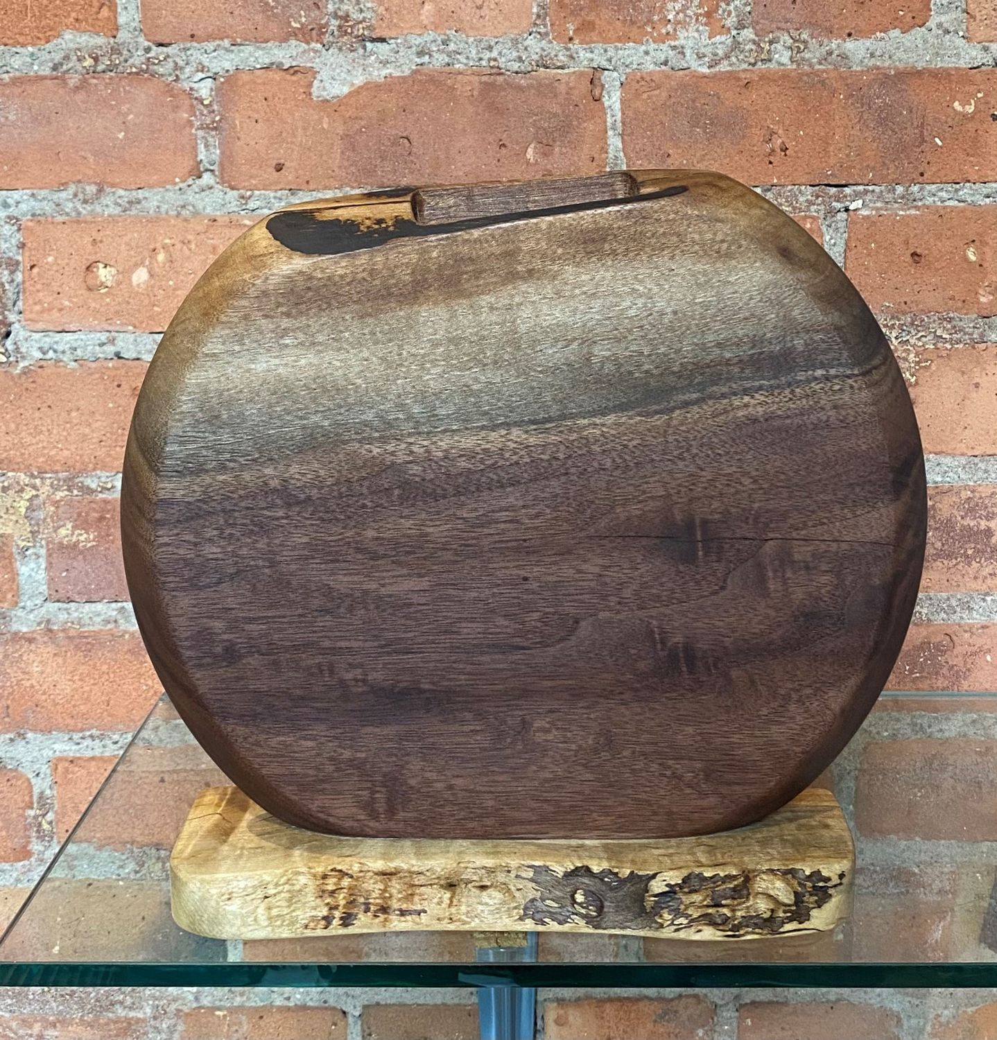 OTE Large Round Black Walnut Vase