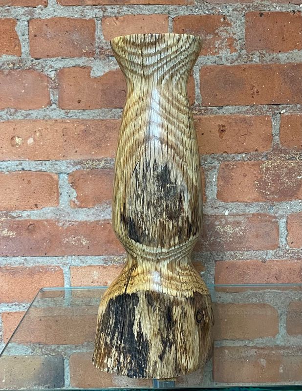 On The Edge Emerging Vase Red Oak