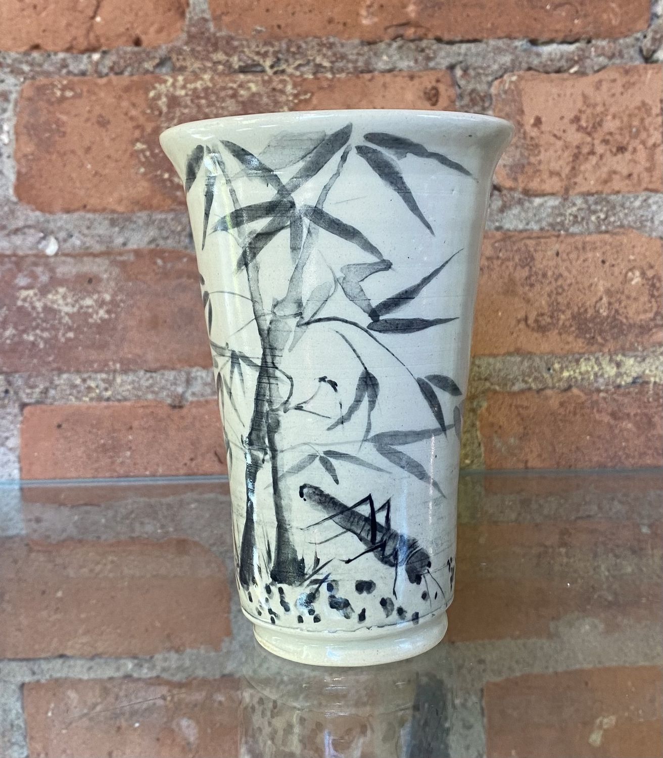 Johnson Cricket and Bamboo Vase Black &amp; White