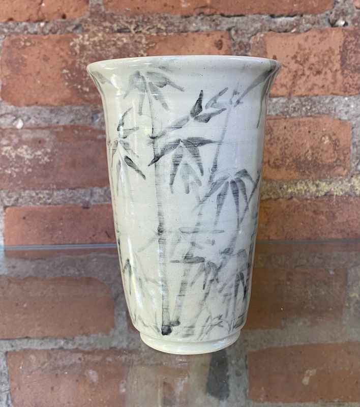 Johnson Bamboo Vase Black and White