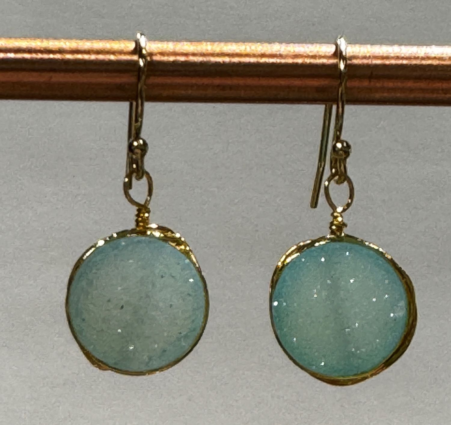 Trueworthy Earrings Small Aqua Druzy
