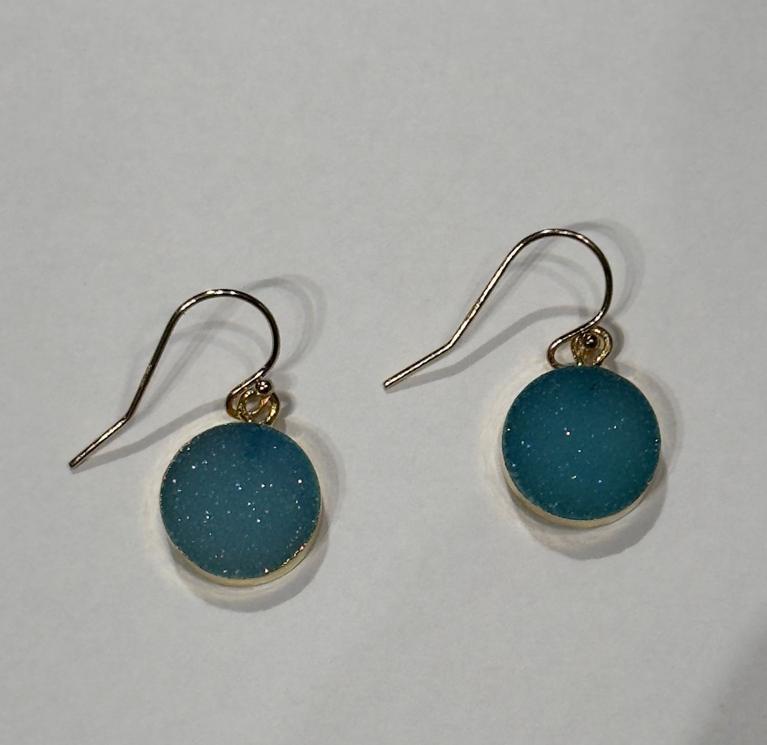 Trueworthy Earrings Large Aqua Druzy