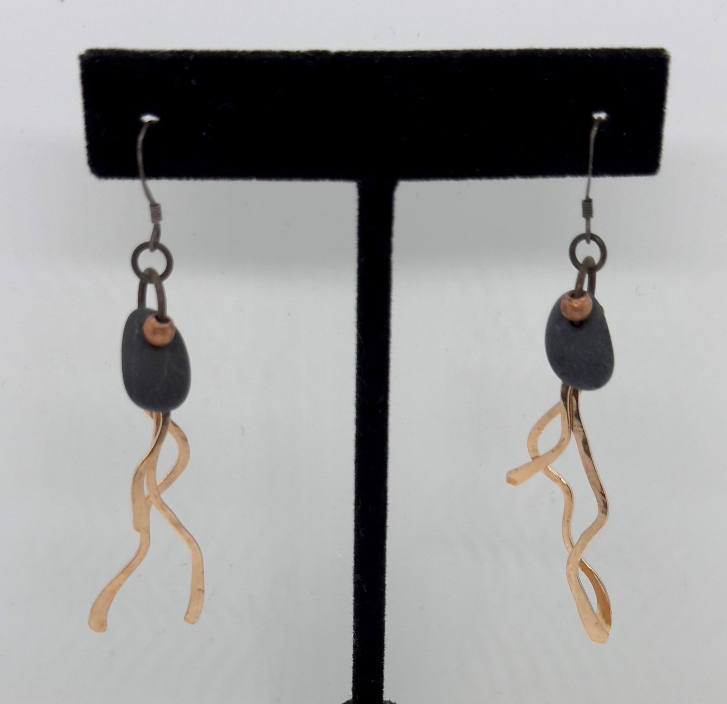 Blue Quarry Earrings 3 Lakes Bronze Short