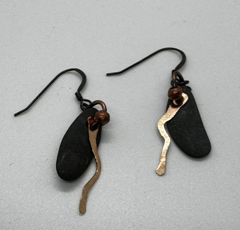 Blue Quarry Earrings Small Lake Bronze