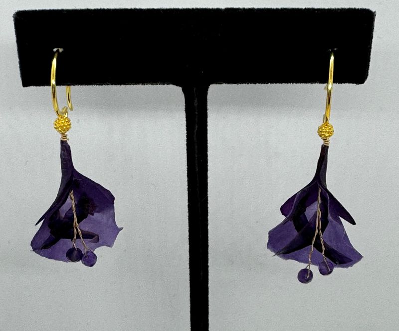 Turning Leaf Earrings Blossom Purple Potato w/Amethyst