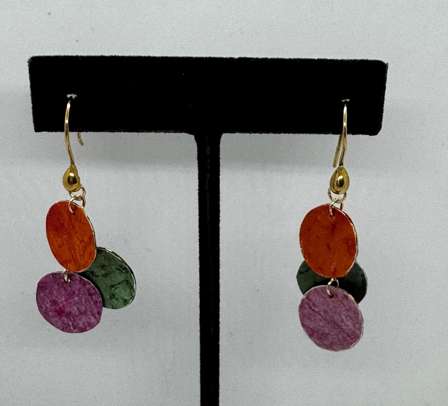 Turning Leaf Earrings Fruit and Vegetable Parchment Orange, Lime Watermelon Radish
