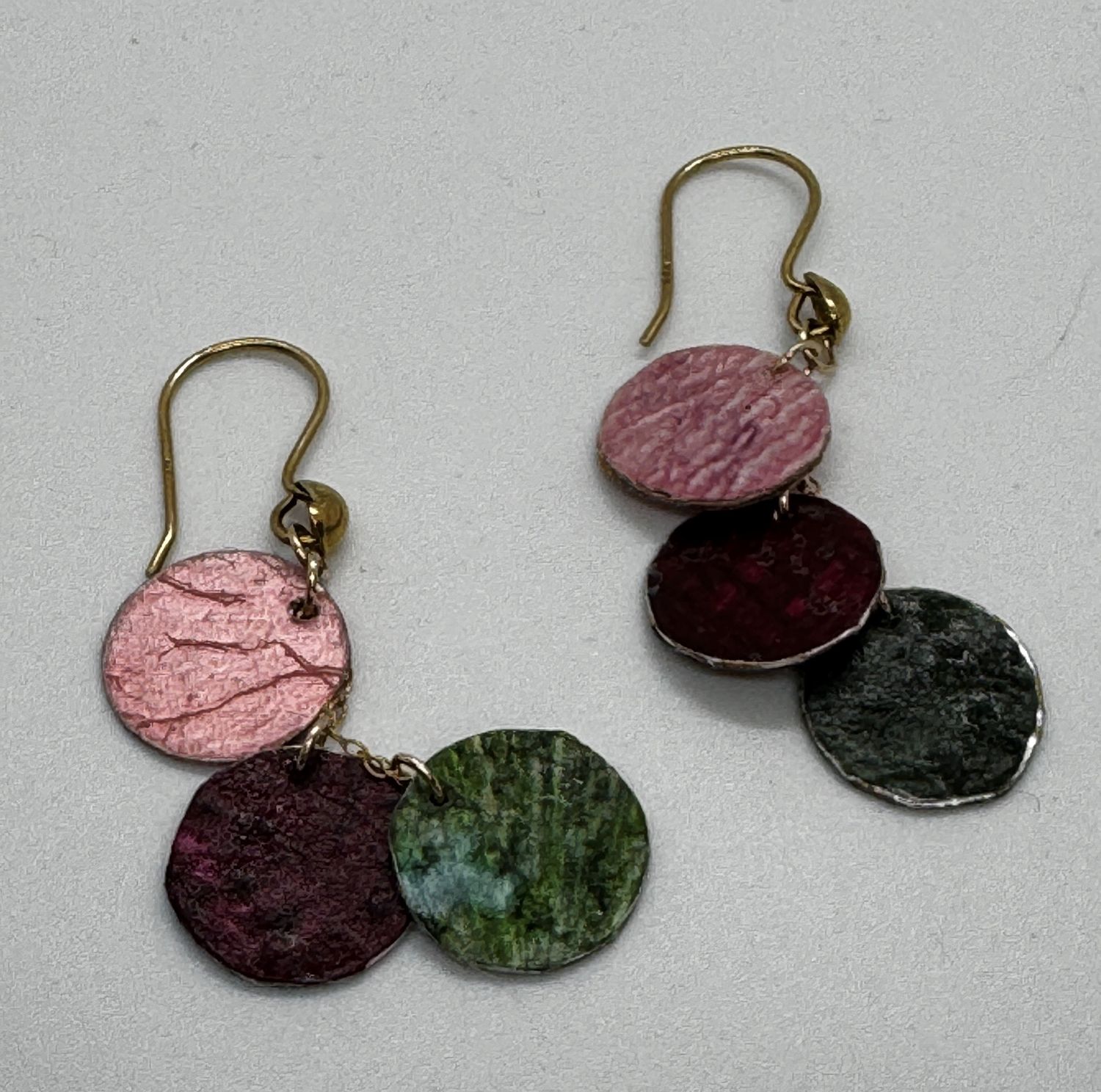 Turning Leaf Earrings Fruit and Vegetable Parchment Chard , Beet &amp; Watermelon Radish