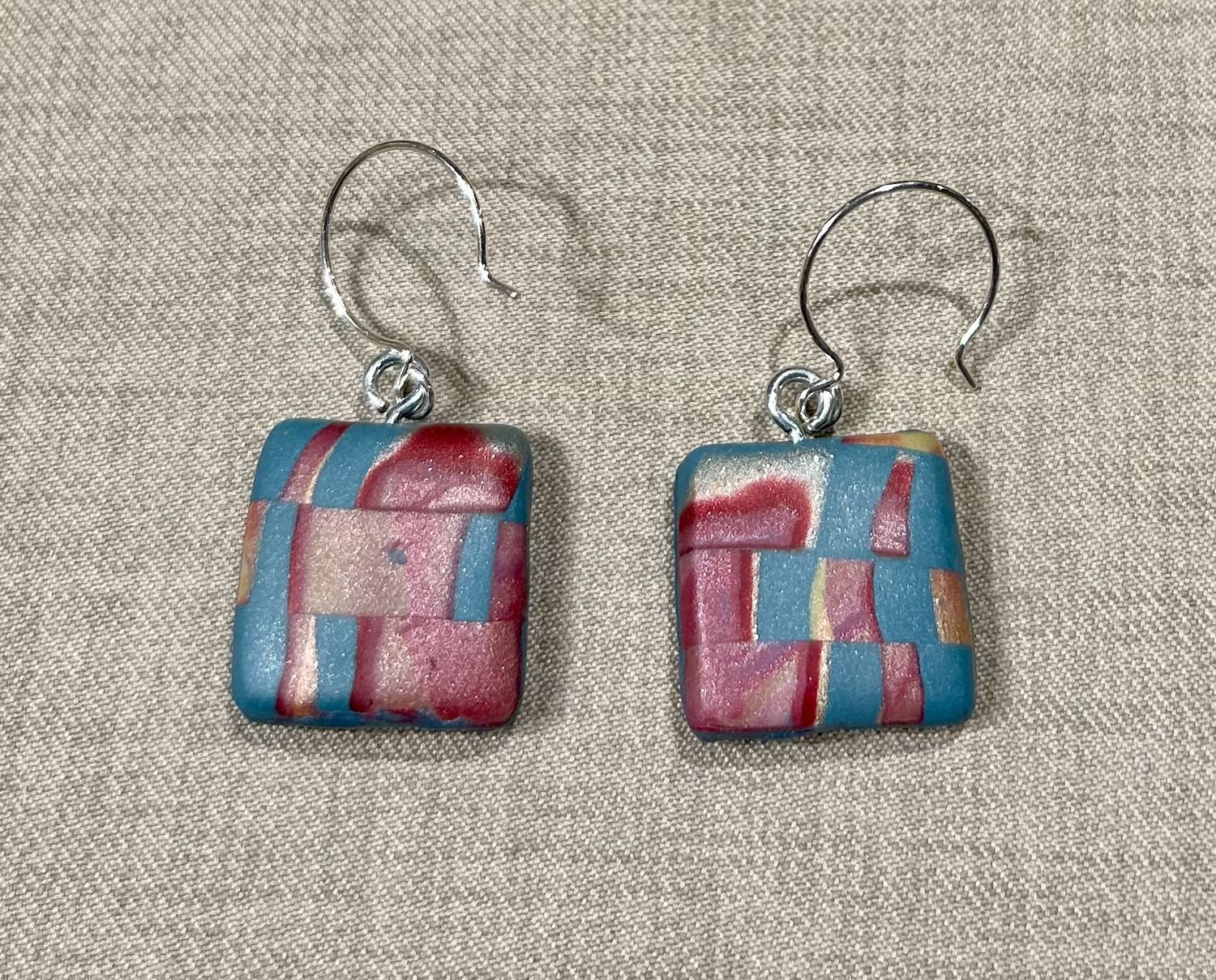 Most Earrings Mokume Gain Blue/Rose