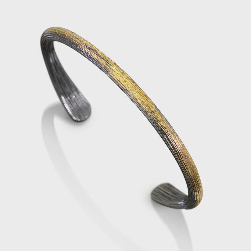 Keleher Bar Cuff Black and Gold Medium