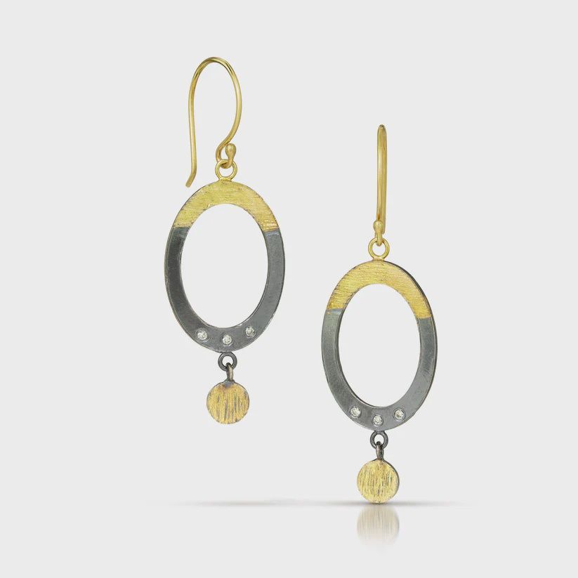 Keleher Earrings Black and Gold Orbit