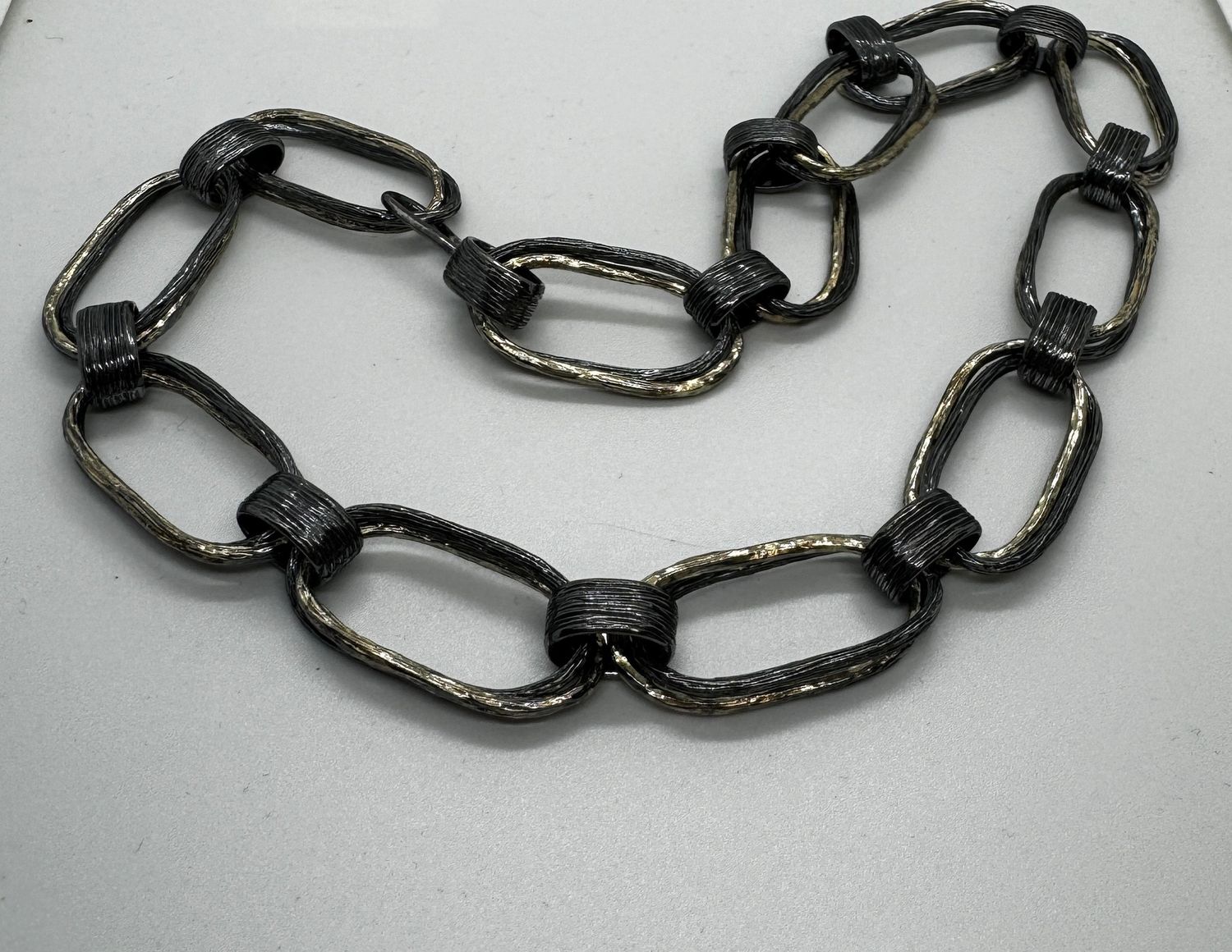 Keleher Necklace Blac and Gold Paperclip Chain Large
