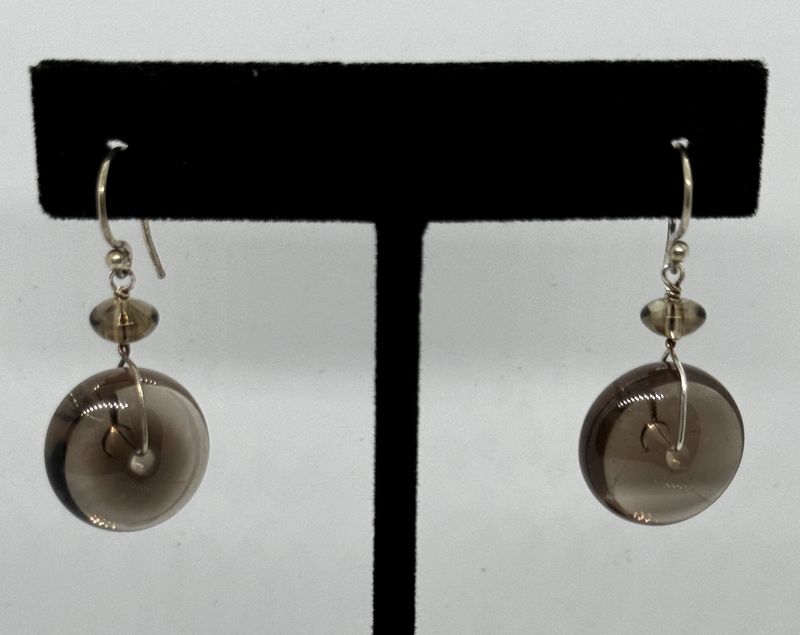 Greenhood Earrings Smokey quartz Fat Hoop