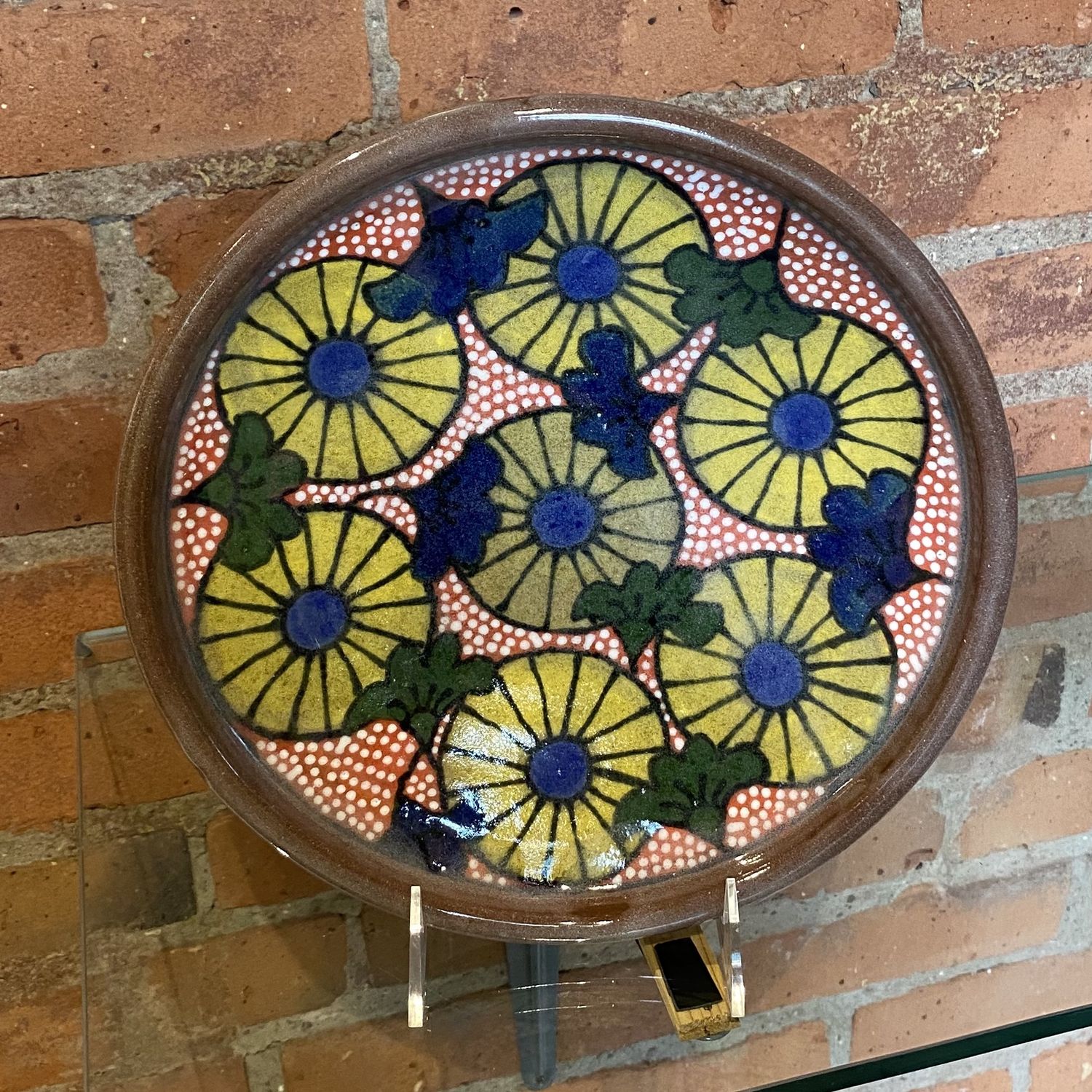 Okechukwu Large Plate Blue w/Flowers