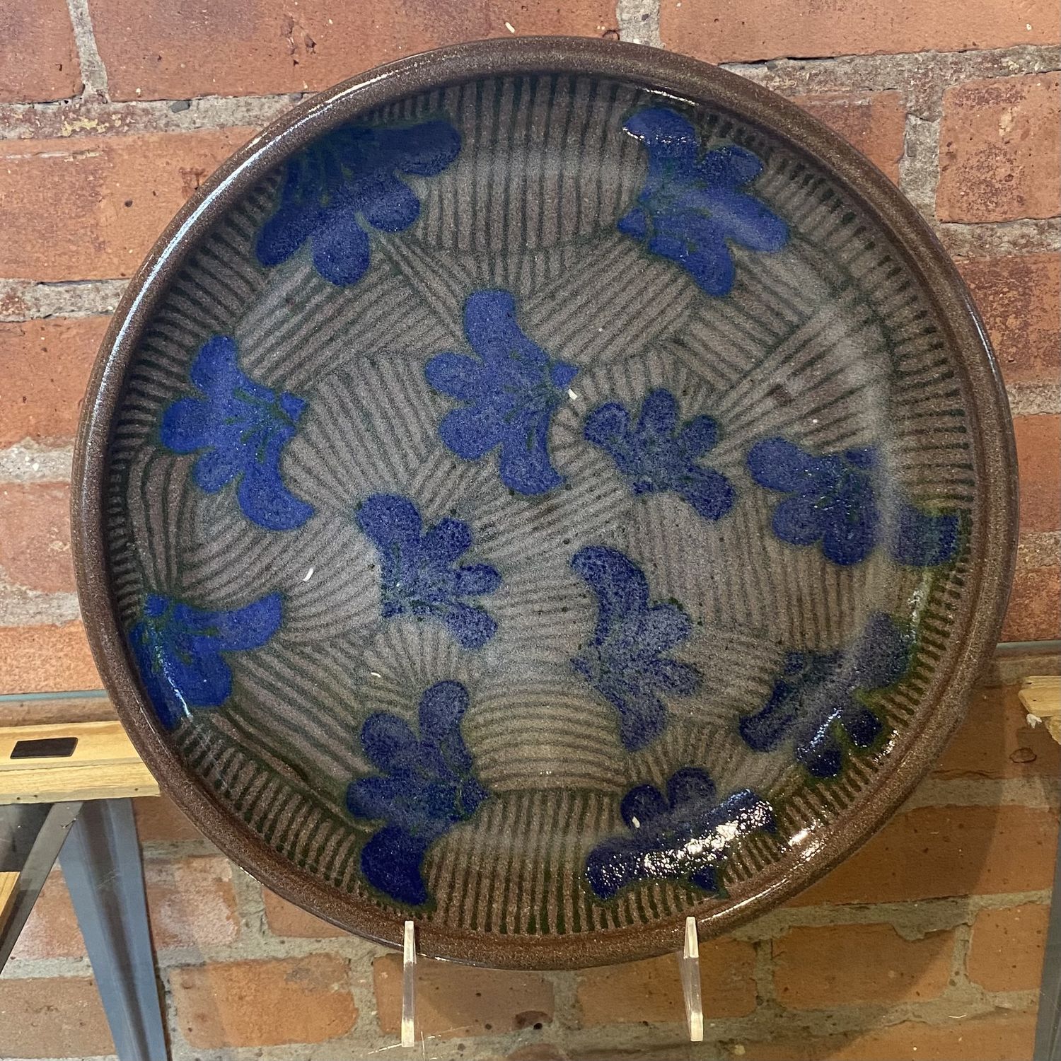 Okechukwu Large Platter Blue Muted Floral