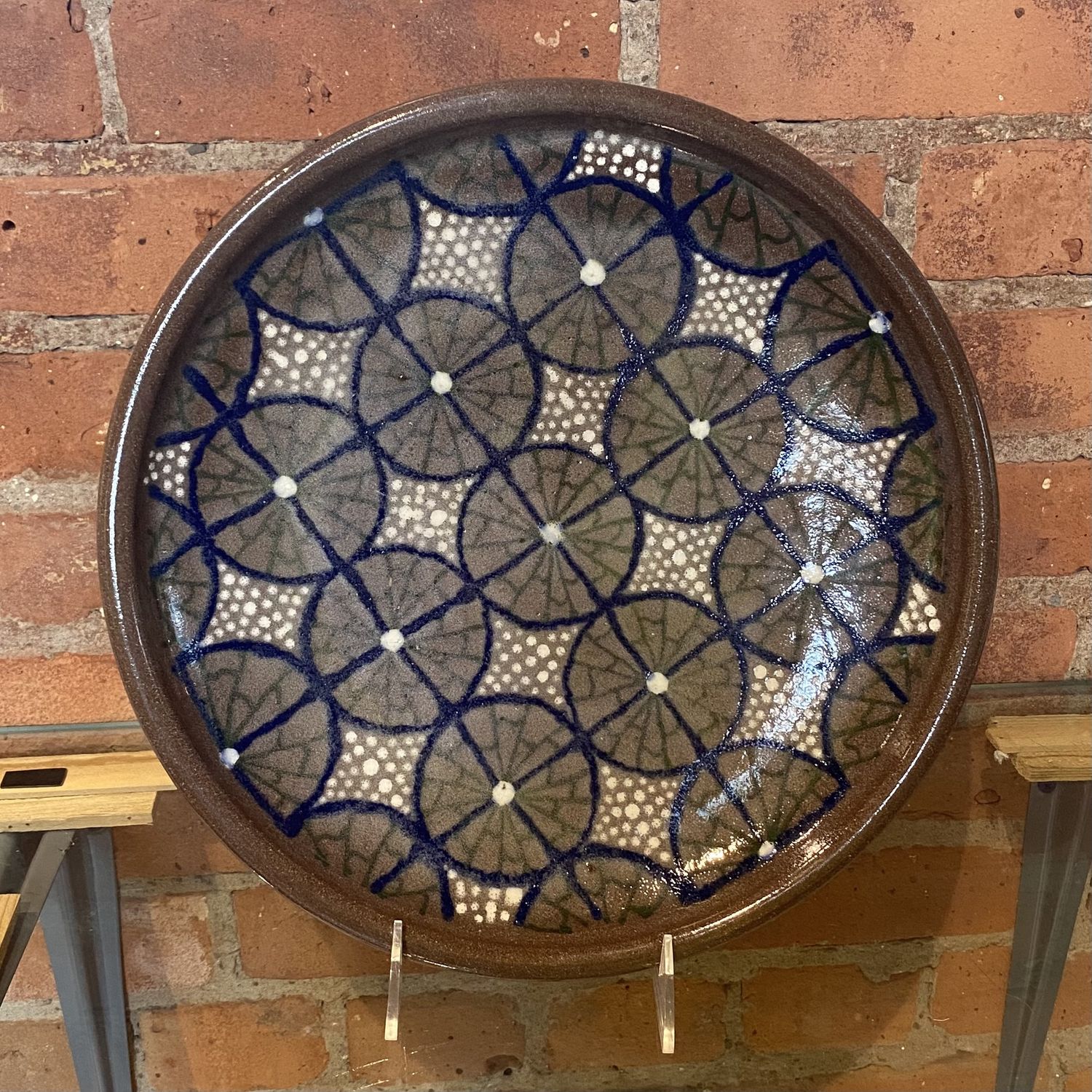 Okechukwu Large Platter Blue Circles