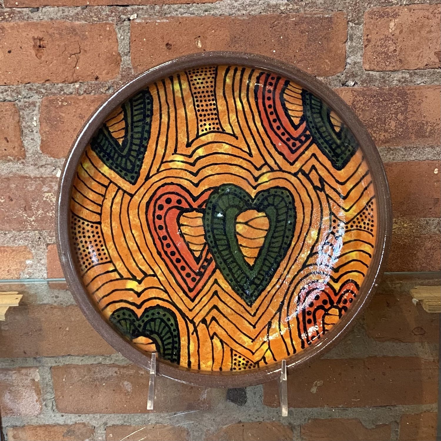 Okechukwu Platter Ankra Fabric Pattern Hearts
