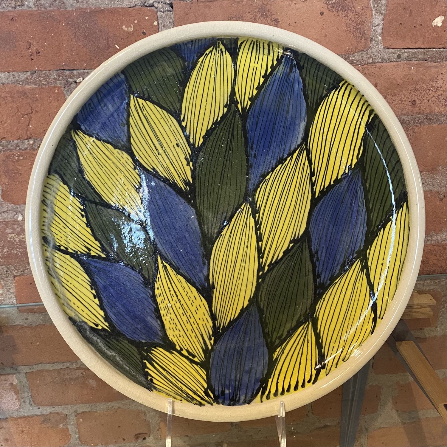 Okechukwu Large Platter Yellow, Blue, Green