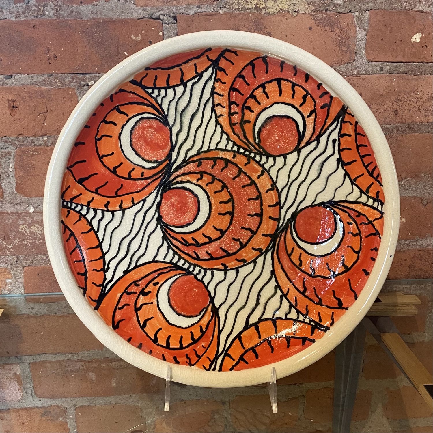 Okechukwu Large Platter Orange Crescent