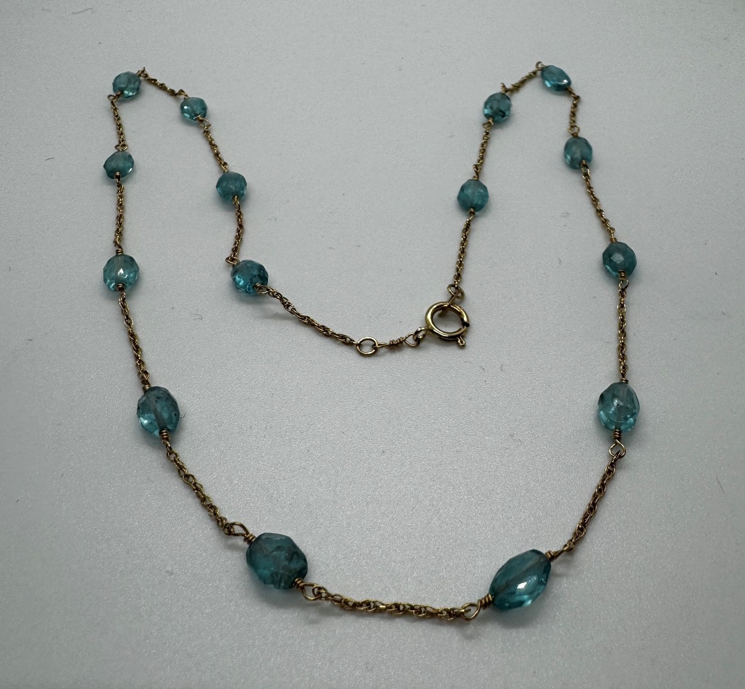 Greenhood Necklace Apatite Link 14K Gold
