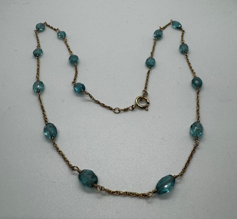 Greenhood Necklace Apatite Link 14K Gold