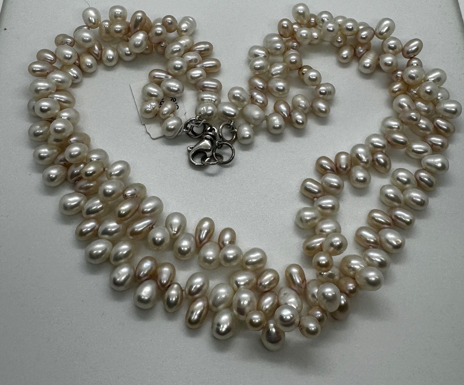 Greenhood Necklace Two Strand Twisted Pearl