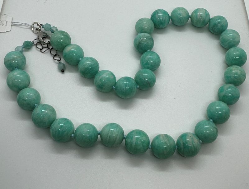 Greenhood Necklace Round Amazonite
