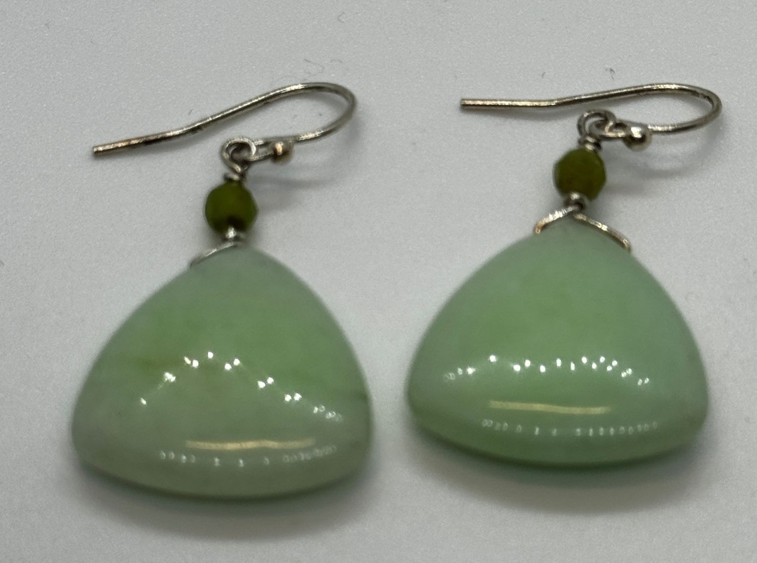 Greenhood Earrings Chalcedony Triangle Dangle