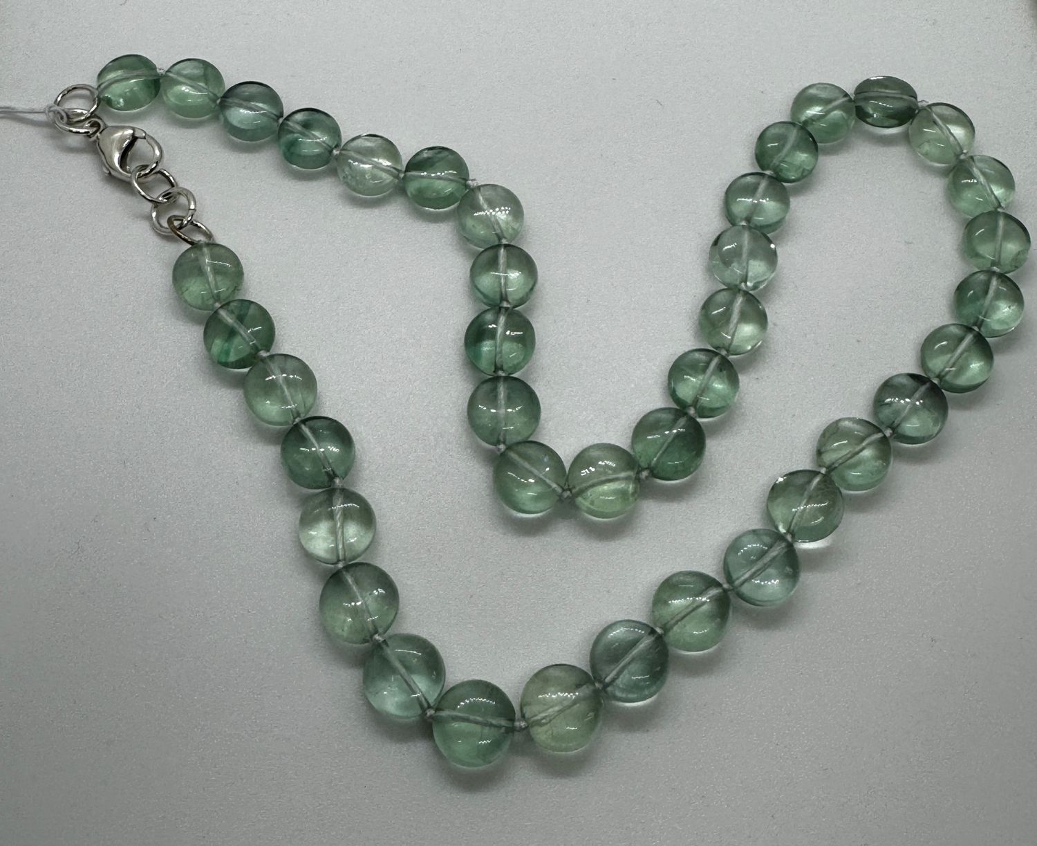 Greenhood Necklace Green Flat Round Fluorite