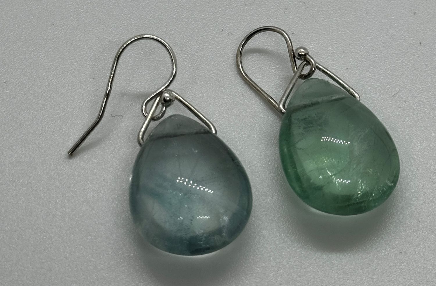 Greenhood Earrings Teardrop Fluorite