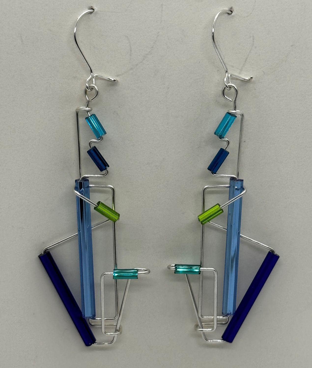 Barb Wire Earrings Blue 06