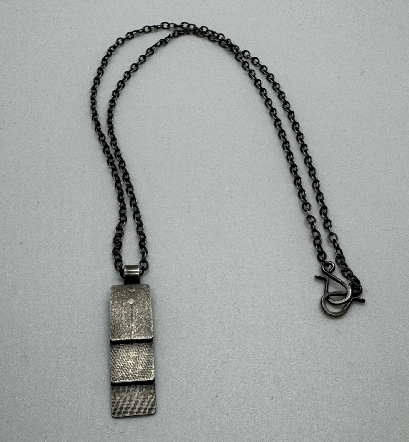Bent Metal Necklace Dog Tags