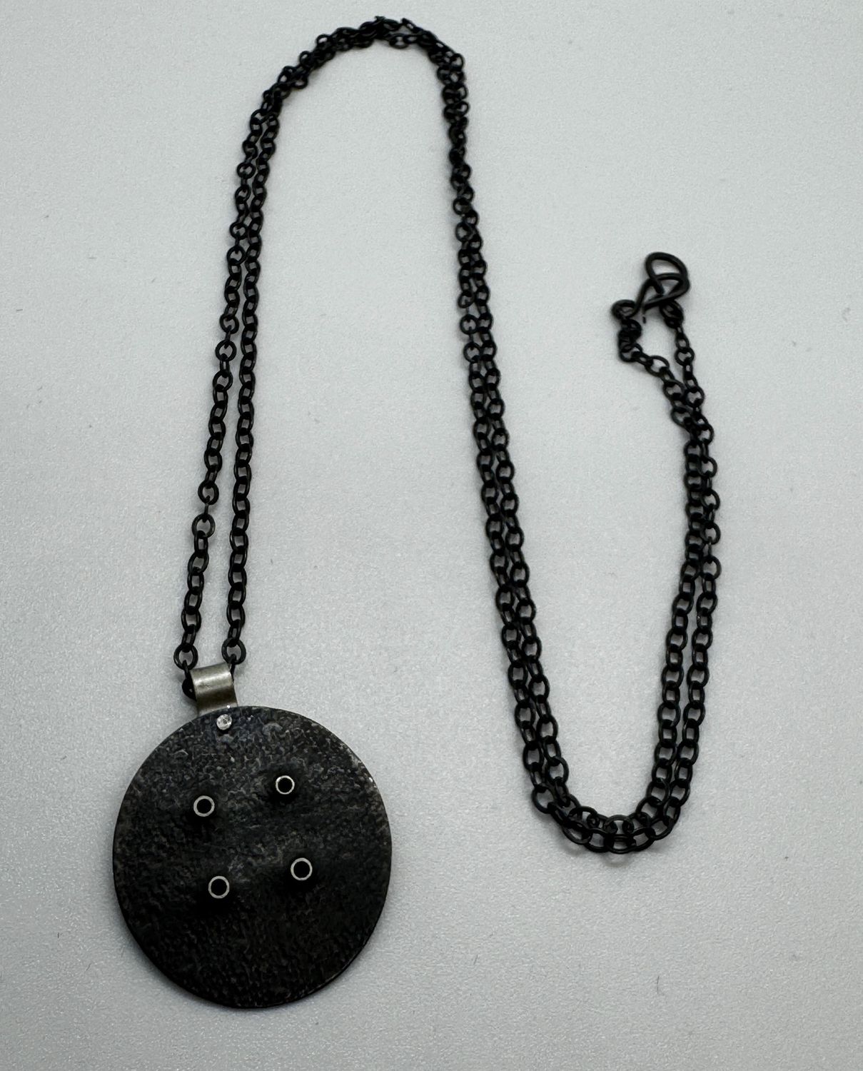 Bent Metal Necklace Circle with Holes