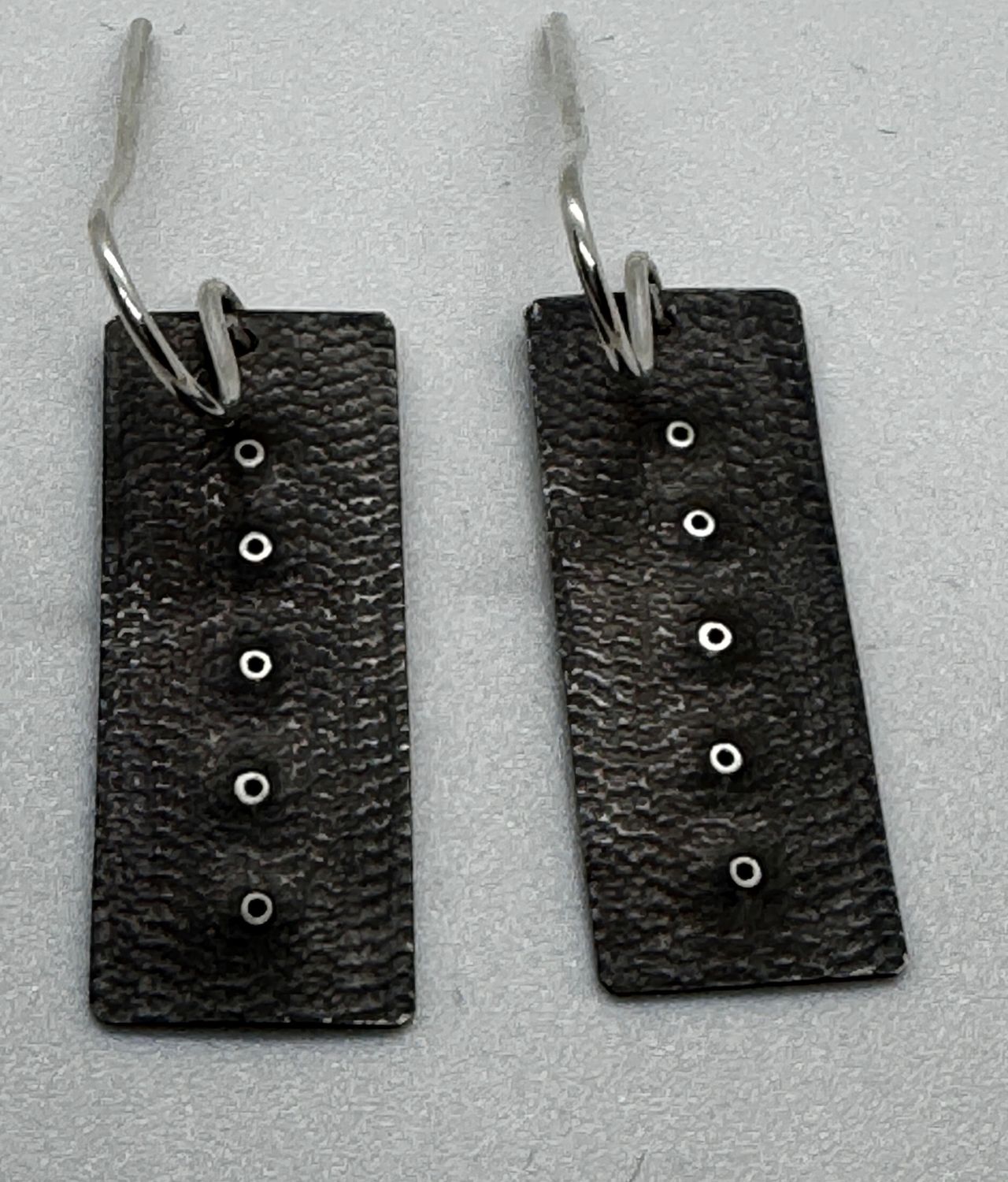Bent Metal Earrings Long Rectangles W/Holes