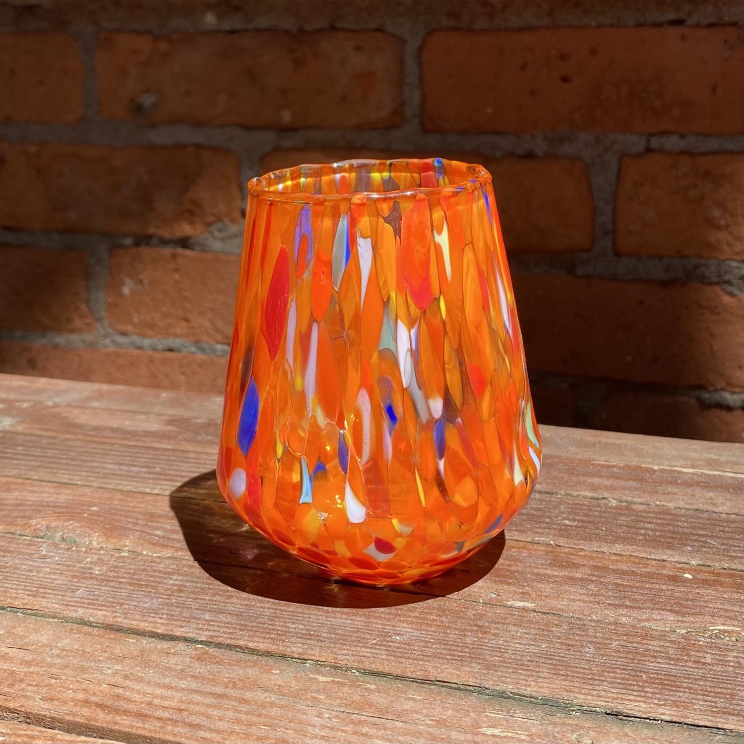 Sturzinger Stemless Wine Glass Multi Colored, Color: Orange