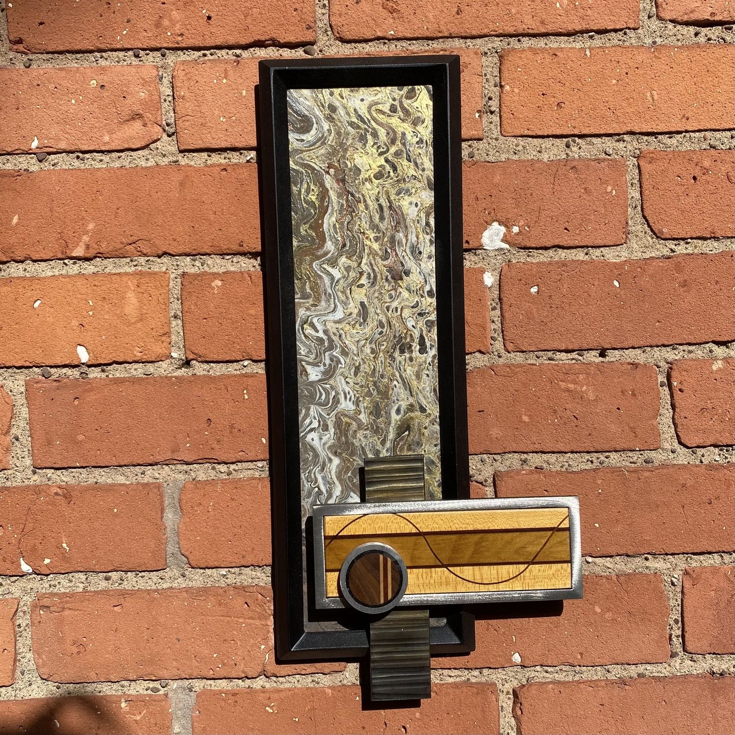 Gaiger Wall Sculpture Rectangle Wood and Metal 1