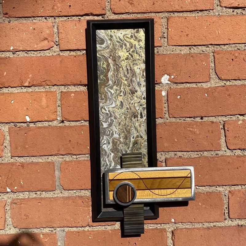 Gaiger Wall Sculpture Rectangle Wood and Metal 1