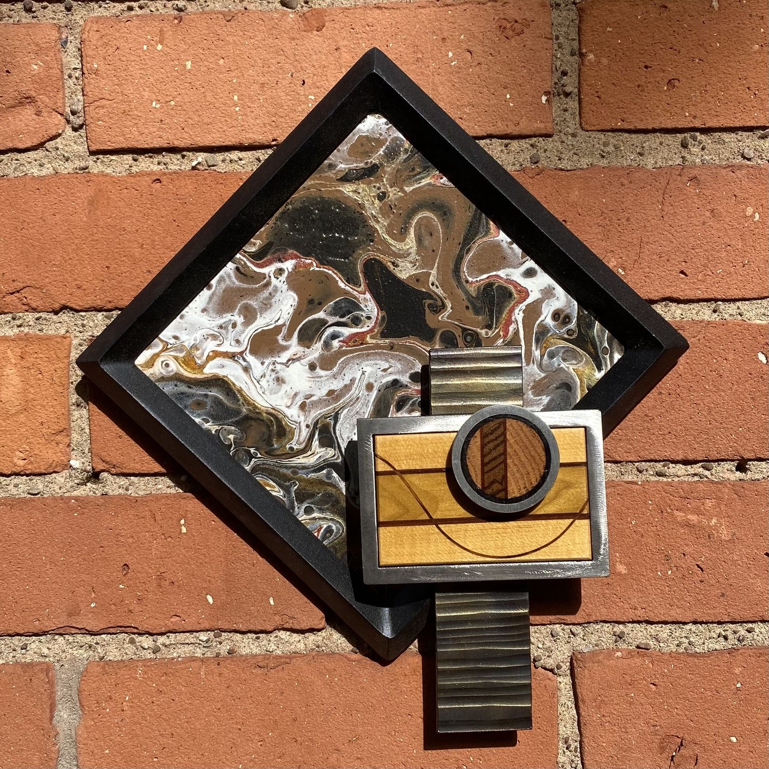 Gaiger Wall Sculpture Square Wood and Metal 4