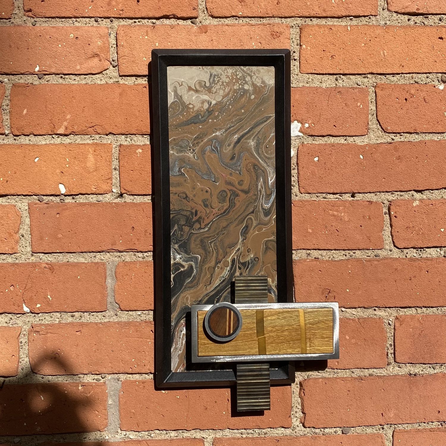 Gaiger Wall Sculpture Rectangle Wood and Metal 4