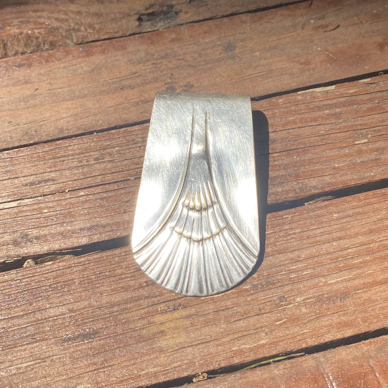 Makeshift Money Clip Silver Fan Design