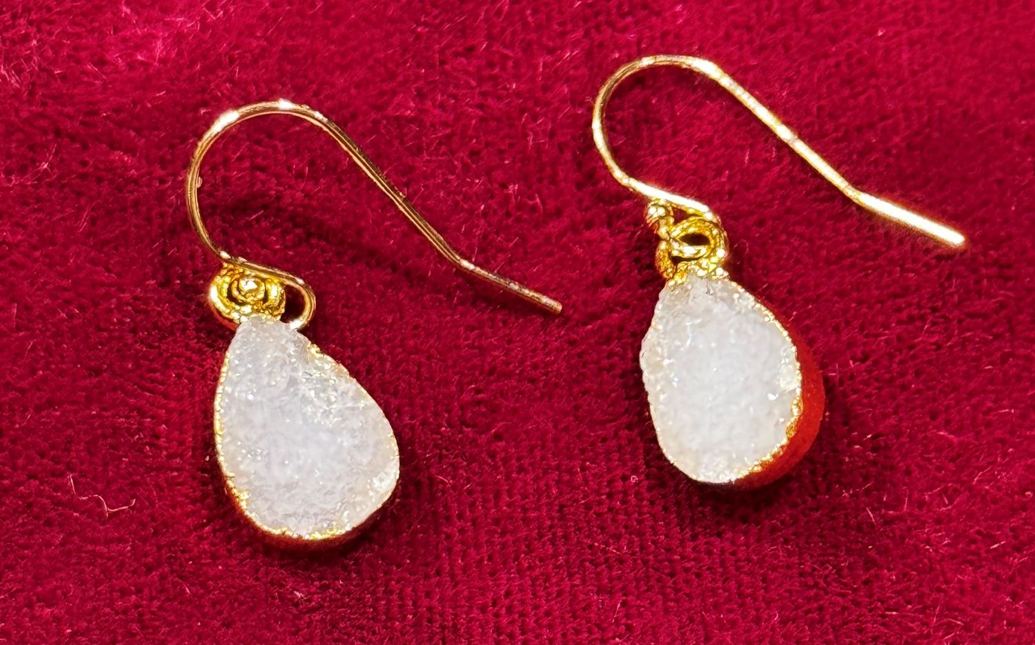 Trueworthy Earrings White Teardrop Gold Filled