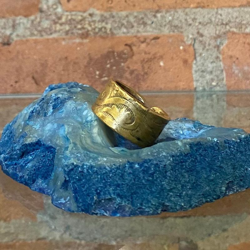 Makeshift Ring Bronze Made From Victorian Lamp Wide