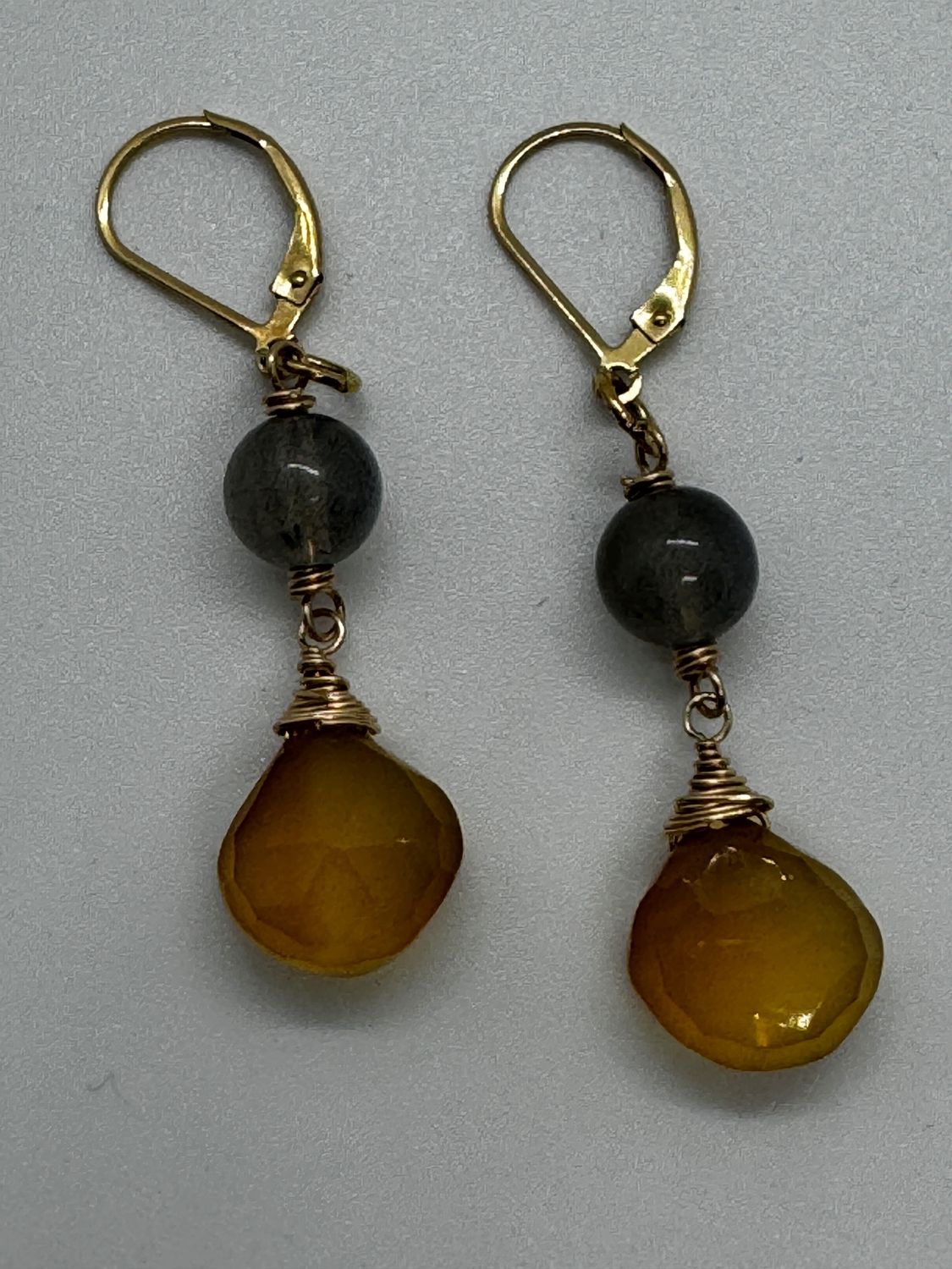 Robb Earrings Labradorite w/Calcite